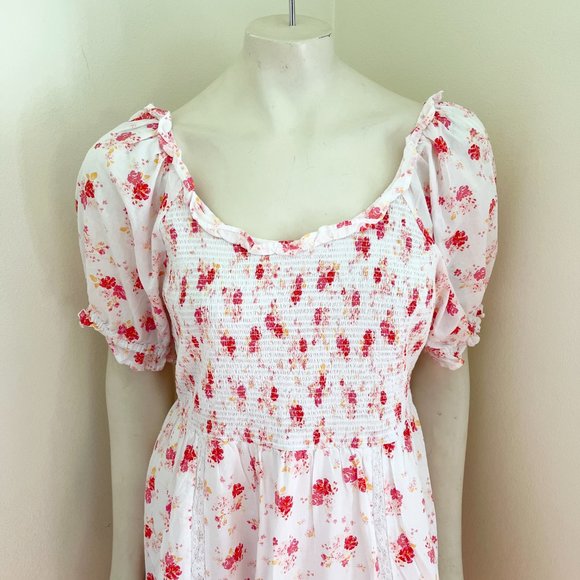 LOVESHACKFANCY X Target Floral Tiered Cosette Midi Dress Peasant Cottage SZ M - Picture 6 of 12